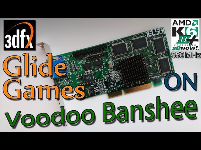 AMD K6-III+ 550 MHz - 3dfx Voodoo Banshee AGP running 3dfx Glide Games!