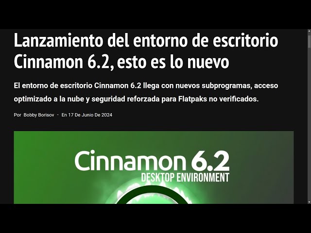 Linux Mint 22: Lanzamiento del entorno de escritorio Cinnamon 6.2, esto es lo nuevo