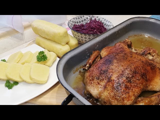 Pečená kachna bez práce, bramborový knedlík a červené zelí 🍗🍗🍗🍽️🔪 / @Jana C.