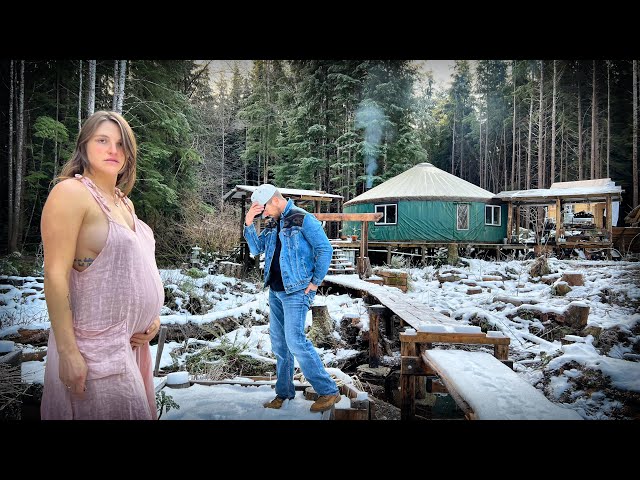 7 MONTHS PREGNANT in my OFF GRID FOREST CABIN |  We Say Good-Bye & Leave It All / Sad Day - Ep. 149