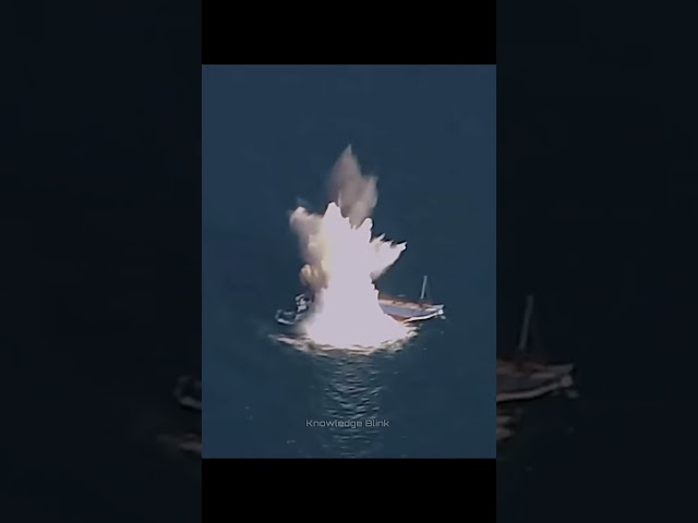 Fighter Jet Dropped Bomb On Ship #shorts