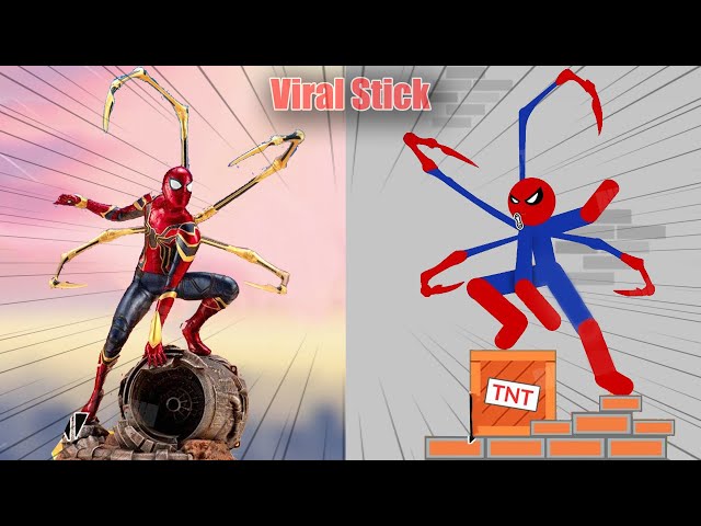 Spiderman vs Stickman | Stickman Dismounting funny and epic moments | Like a boss compilation #121