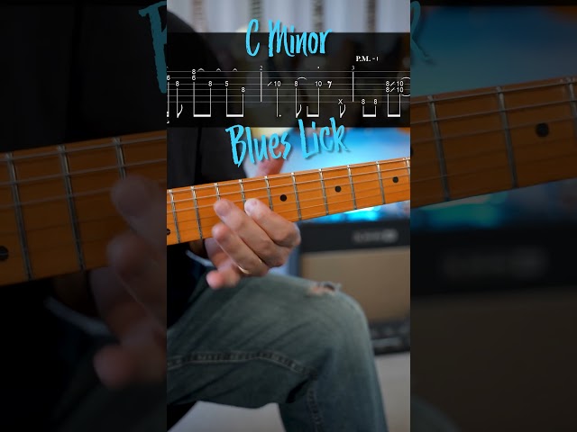 Cool C Minor Blues Lick for Guitar with Tab