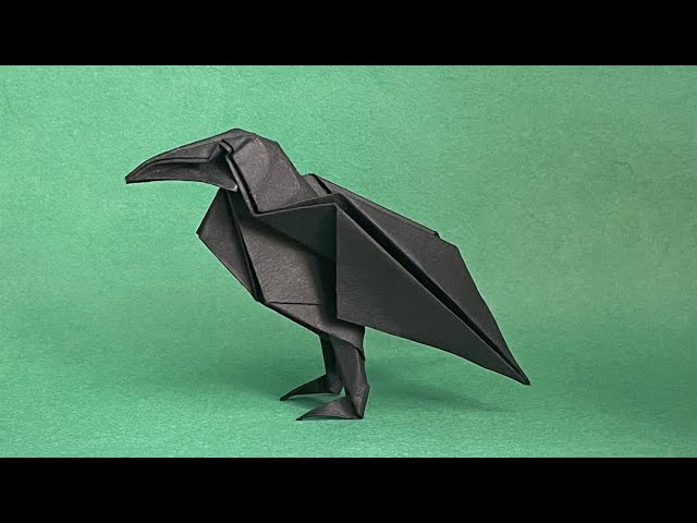 How to make an easy Origami Crow (Raven), step by step tutorial