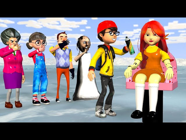 Scary Teacher 3D vs Squid Game Hair Stylist Competition Squid Game Doll Nice or Error Challenge