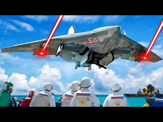 Nothing Can Stop It! US laser armed fighter jets destroy Russian aircraft carrier