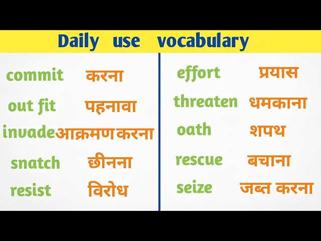 daily use english vocabulary । english improvement practice