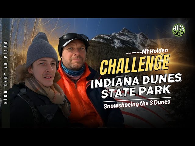 Indiana Dunes State Park, Snowshoeing the 3 Dunes Challenge, Mt Holden (Hike 360° VR Video)