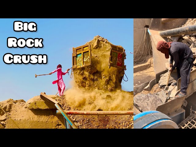 Big Rock Crushing: A Powerful Process"Rock Crusher Machine: A Giant in Action#stonecrusher #hardrock