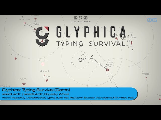 Glyphica: Typing Survival - Surviving Waves of Enemies with Typing! (Demo Gameplay)
