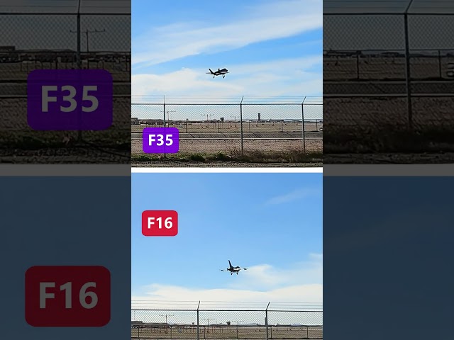 F35 vs F16 Coming For Landing #F35vsF16 #fighterjet #shorts