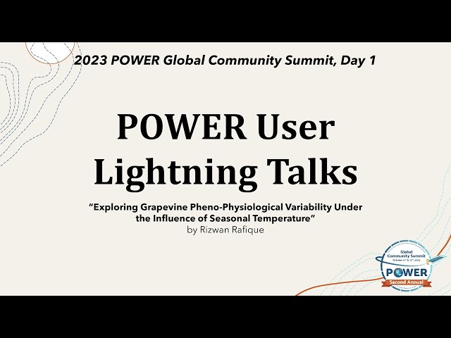 2023 POWER GloCo, Day 1:  User Lightning Talks, Rizwan Rafique