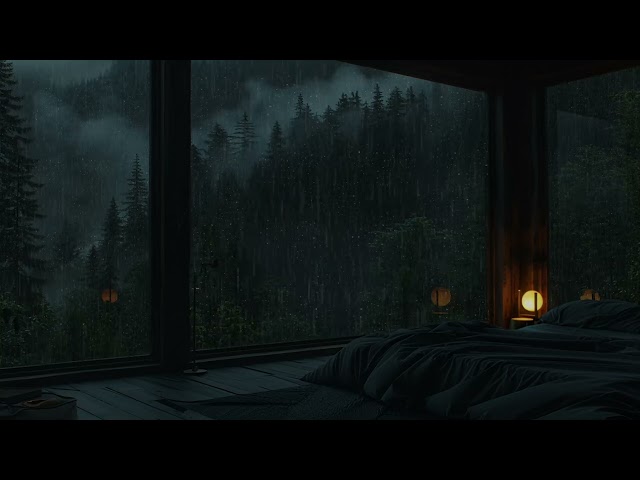 Heavy Rain Sounds - Nature Rain Ambience and Dark Weather for Deep Sleep Night- Relief Stress Music