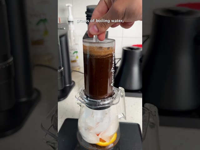 Check out this refreshing Aeropress iced coffee recipe featuring CLEAR #aeropress #recipe #coffee