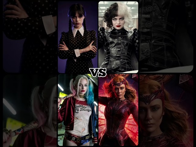 Wednesday VS Cruella VS Harley VS Wanda #shorts