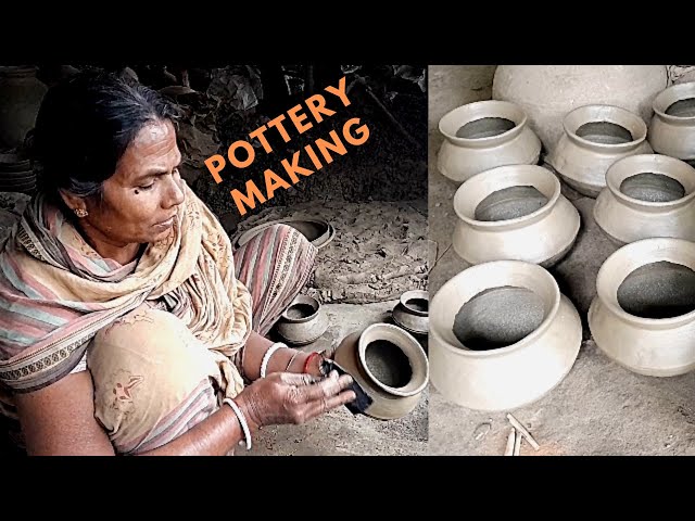 Amazing Primitive Skills of Village Potter. (Pottery Making With Clay)