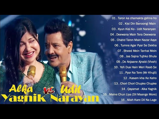 Udit Narayan - Alka Yagnik Bollywood 90's Duets Love songs 🌹 Evergreen Songs