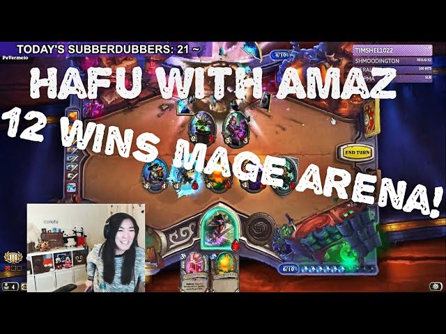 Hearthstone Arena - Hafu with Amaz playing 12 wins Mage arena!