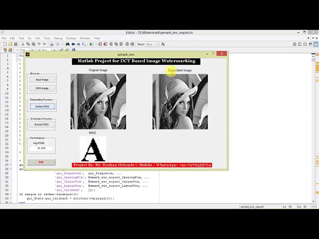 Image Watermarking using DCT Matlab Project with Source Code - Final Year Project
