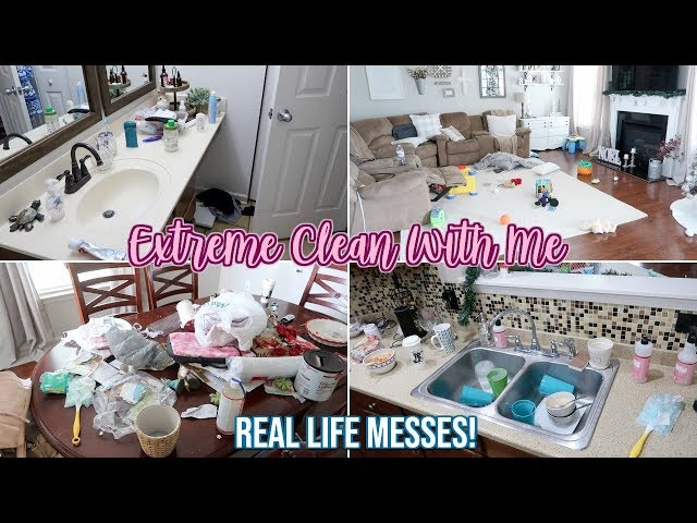 EXTREME CLEAN WITH ME | SUPER MESSY HOUSE CLEANING MOTIVATION