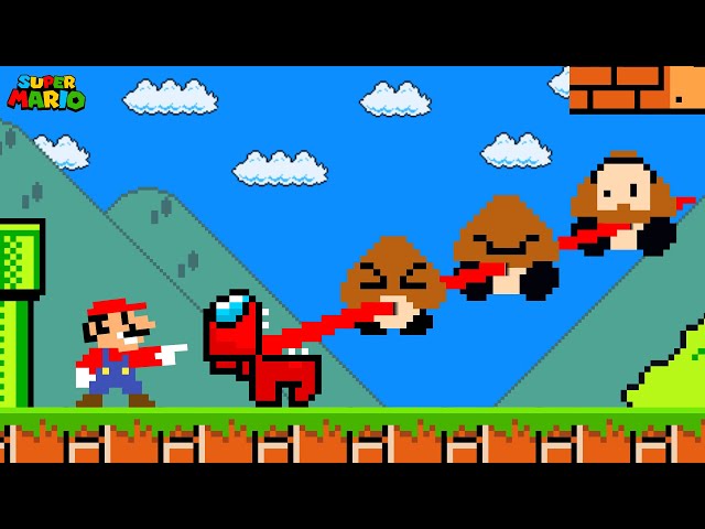 Mario and Among Us CO-OP tried to Beat in Super Mario Bros.