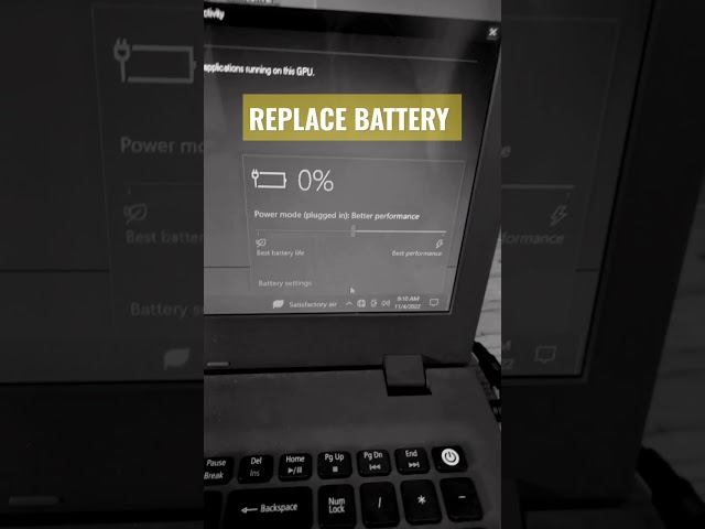 0 % Plugged in Error Windows 10 | Replace Battery #shorts #shortsfeed #laptoprepair #windows10