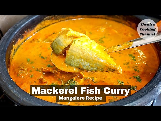 mackerel fish curry | Mangalore style fish curry recipe | bangude kajipu | oil free fish curry