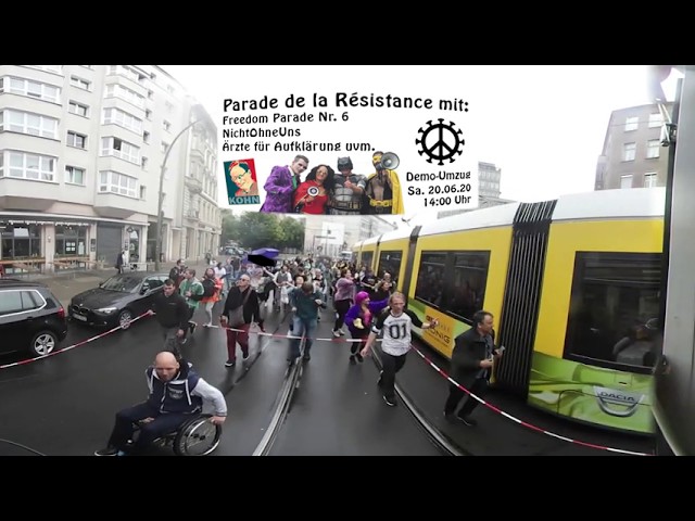 Best of (1 Min.) Freedom Parade 6 gegen die Corona Politik mit Captain Future, in 360° VR, in Berlin