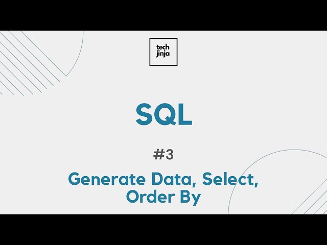 SQL Crash Course Tutorial #3 - Select and Order By