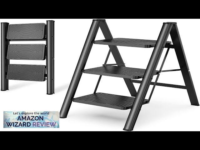 HBTower Step Ladder 3 Step Folding Small Step Stool for Adults Closet Review