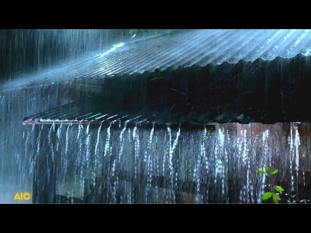 SLEEP EASY IN 5 MINUTES | Strong Heavy Rain on the Roof at Night - RAIN AND THUNDER