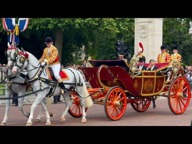 Japanese Emperor Welcomed by the King and Prince William in London