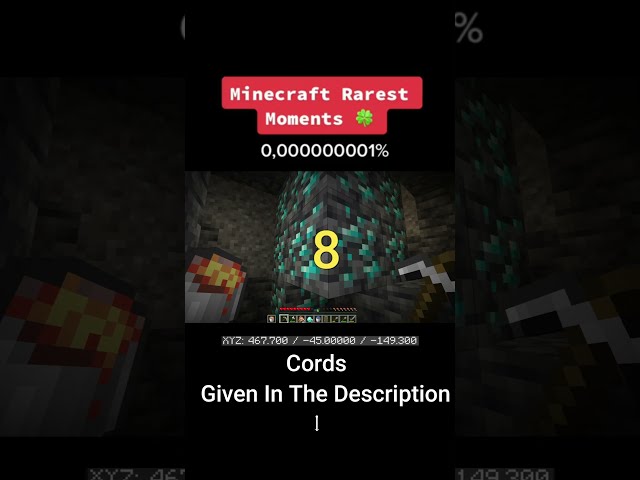 Minecraft Rarest Moments 0.00000001%😱😱 #shorts