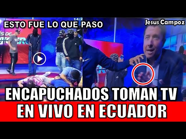 Video: Encapuchados ATACAN a TC Television en vivo ecuador | encapuchados toman tv ecuador que paso?