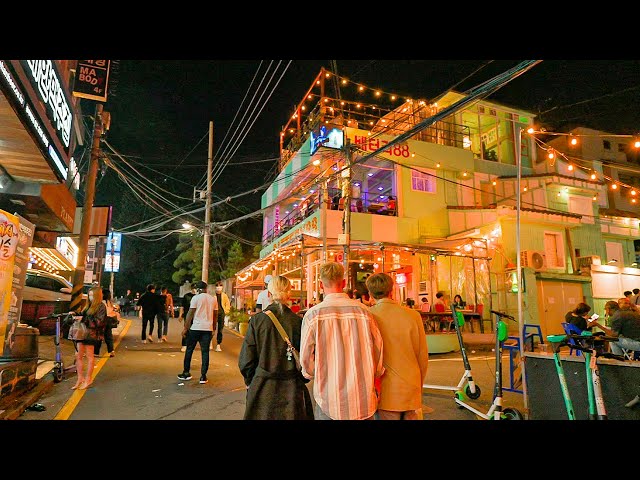 [4K HDR] Animado sábado por la noche en Hongdae Seúl: recorrido a pie por la ciudad mía