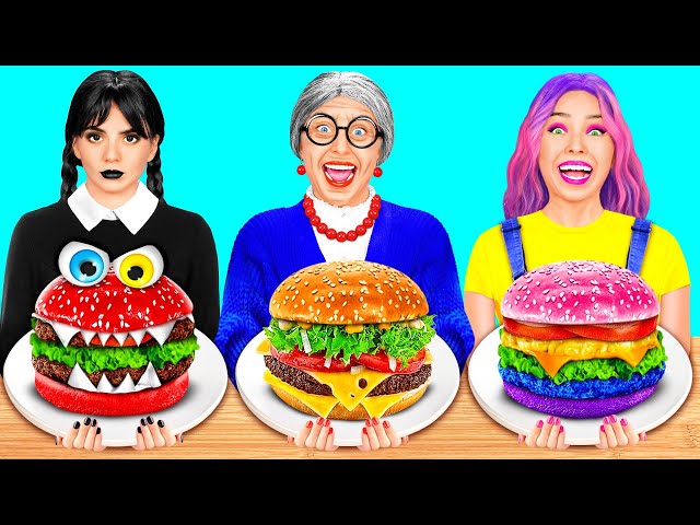Wednesday vs Grandma Cooking Challenge | Who Wins the Cooking War by BaRaFun Challenge