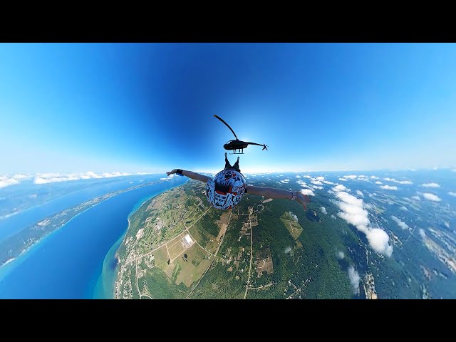 Helicopter jump | Traverse City Michigan | Full 360 video