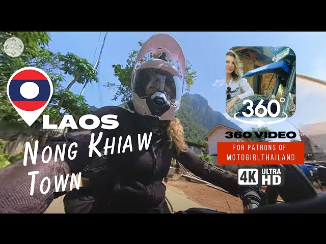 Laos. Nong Khiaw Town - 360 Video