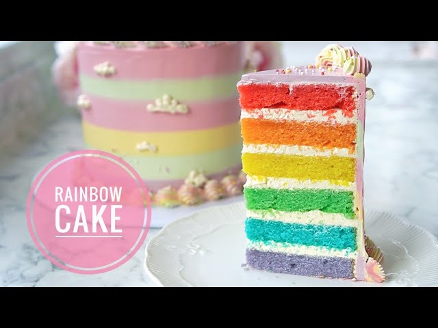 How to Make Perfect Rainbow Cake 🌈 I Mintea Cakes #rainbowcake #cakedecorating