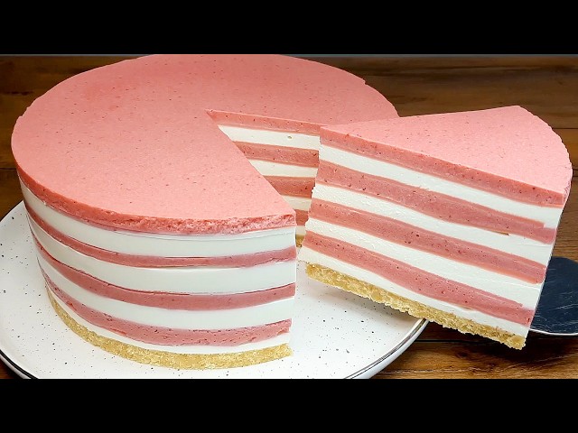 No oven / No one will guess how you made it! Pink crepe cake