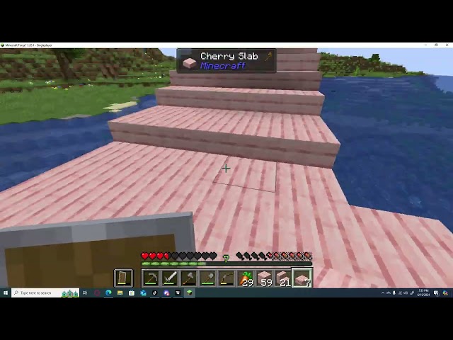 starting on making the bridge-staircase in minecraft part 12