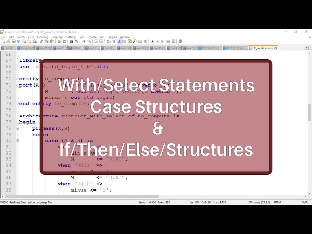 With/Select Statements, Case Structures, and If/then/Else Structures