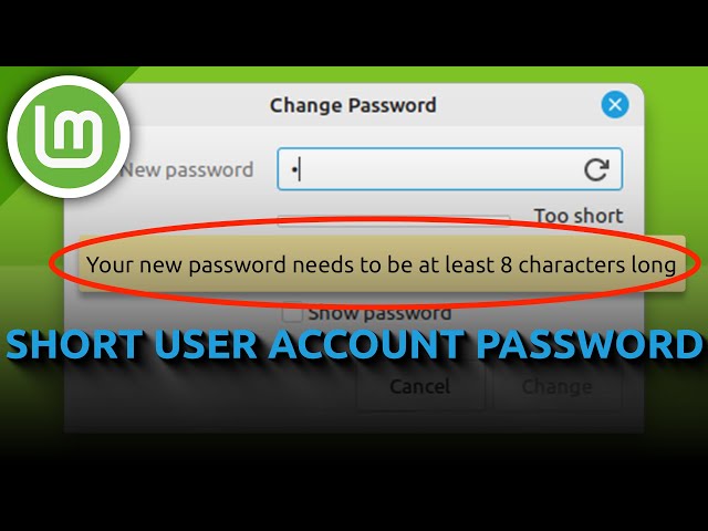 How to Set a Short User Account Password on Linux Mint
