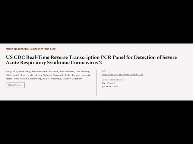 US CDC Real-Time Reverse Transcription PCR Panel for Detection of Severe Acute Respir... | RTCL.TV