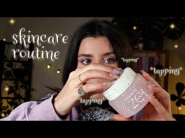 ASMR tapping on my current skincare routine ✨ (and explaining it! 💖)