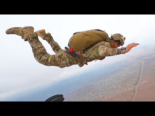 Paratroopers Jump from Short C-23B Sherpa in Marana, Arizona • Davis-Monthan Air Force Base