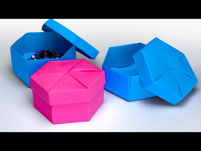 Easy paper box origami. How to make paper box. Origami hexagonal gift box tutorial