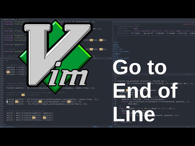 Vim Go to end of line