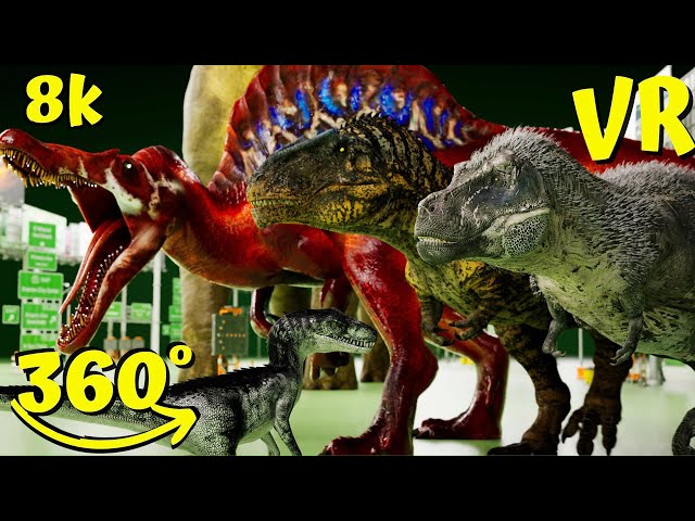 Epic Dinosaur VR Adventure: T-Rex, Spinosaurus & More - Must-Watch 360 Experience!