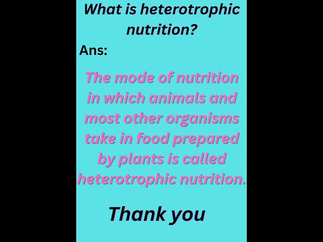 what is heterotrophic nutrition? see the answer#shorts